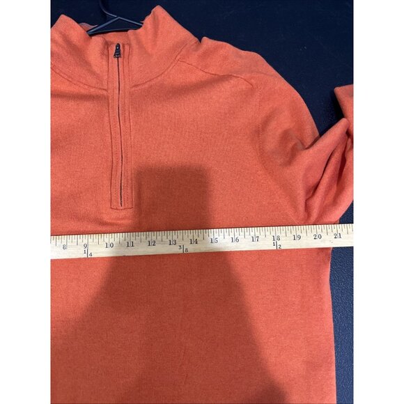 Banana Republic Sweater Mens L Orange Silk 1/4 Zip Pullover Golf Performance - Picture 8 of 9